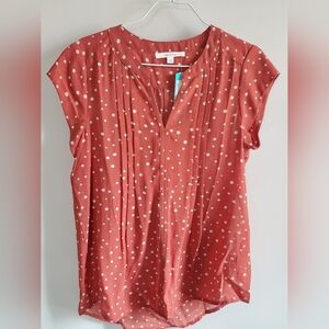 Fun2Fun Polka Dot Blouse in Coral